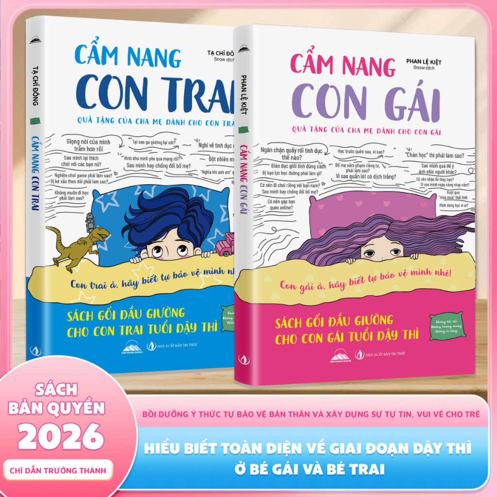 Sách - Combo 2 Quyển: Cẩm Nang Con Trai & Cẩm Nang Con Gái - Sách Gối Đầu Giường Cho Con Trai, Con Gái Tuổi Dậy Thì