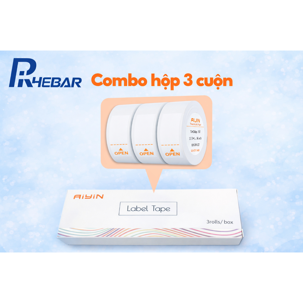 GiấyIn Nhiệt- In Tem Nhãn RHEBAR cho máy PikDik Aiyin D11 15x30mm,15x50mm có gắn chip cảm biến