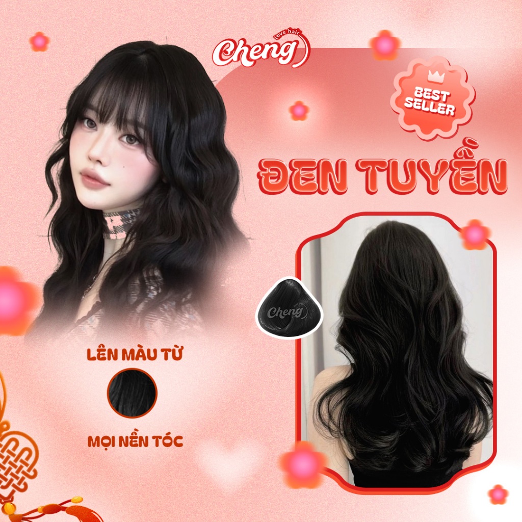 Thuốc Nhuộm Tóc Màu ĐEN TUYỀN Không Tẩy | Chenglovehair, Chenglovehairs