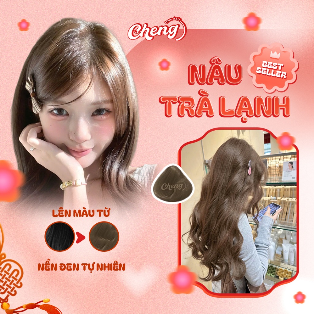 Thuốc Nhuộm Tóc Màu NÂU TRÀ LẠNH Cực Sáng Da, Không Cần Dùng Thuốc Tẩy Tóc | Chenglovehair, Chenglovehairs