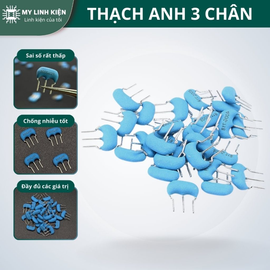 Thạch Anh Mutara 3 Chân 4MHz 5MHz 6MHz 8MHz 10MHz 12MHz 16MHz 20MHz