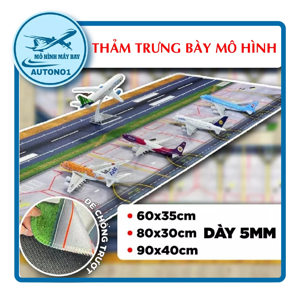 Phụ kiện thảm sa bàn chống trượt mô phỏng bãi đáp, sân bay cho máy bay 16 và 20cm và tỉ lệ 1:200 1:4