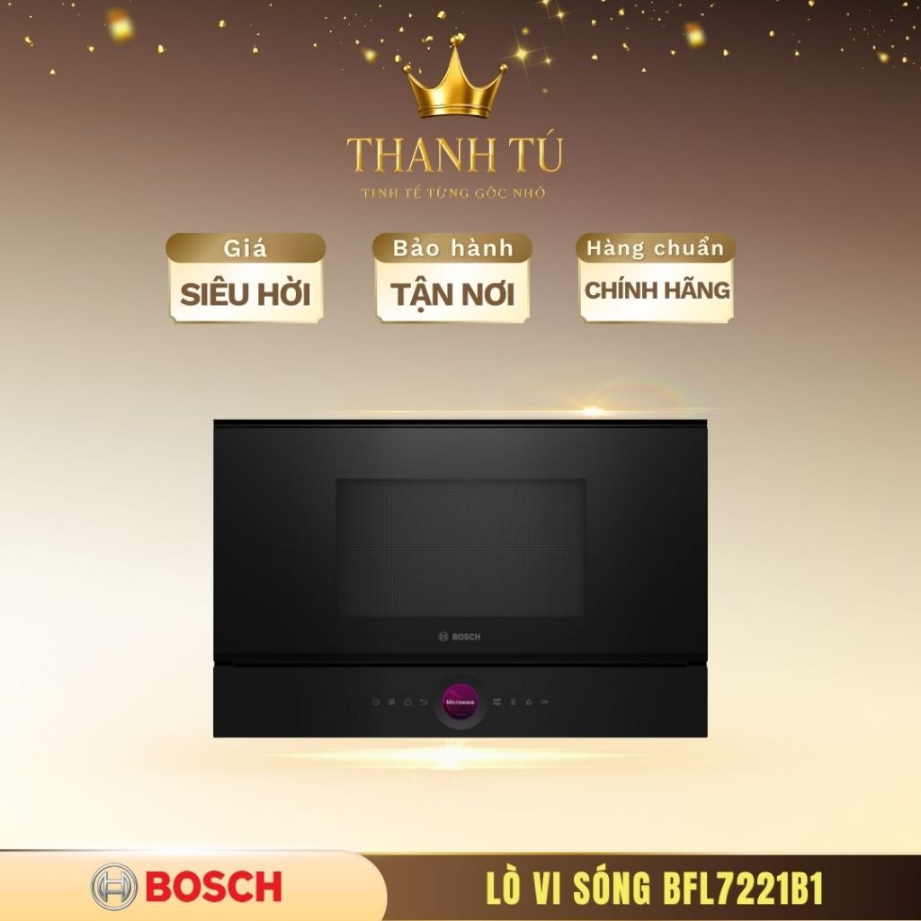 Lò Vi Sóng Âm Tủ Bosch BFL7221B1 – 44 Lít, Nhiều Chức Năng Hâm Nóng & Rã Đông