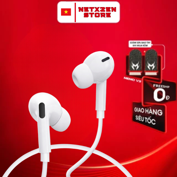 Tai Nghe Nhét Tai KUULAA Dây Dẹt Cổng Lightning Type C Điều Chỉnh Âm Tượng Thích Hợp Mọi Điện Thoại