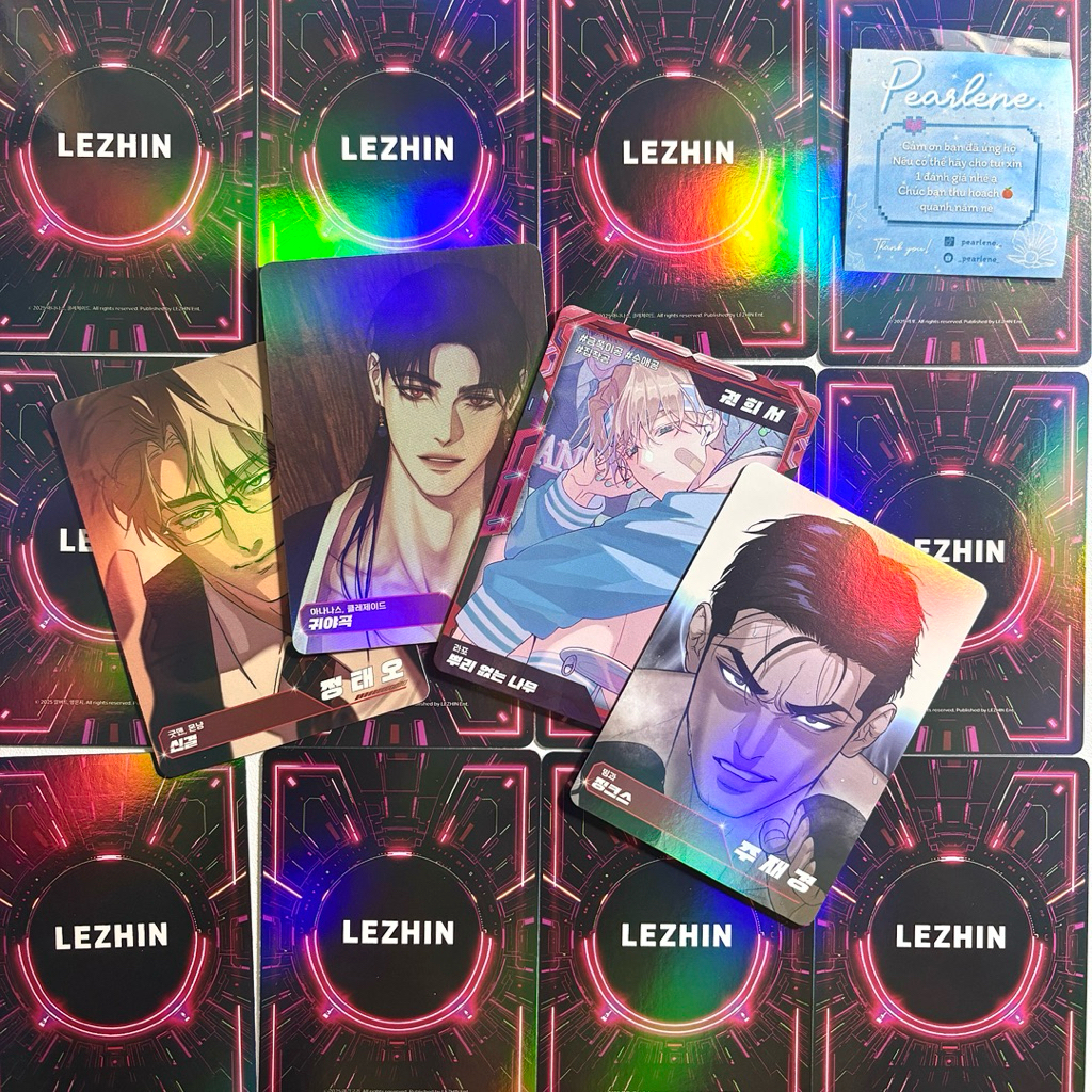 (SẴN - HÀNG OFF) Card AR trading card ver top Lezhin manhwa bl chính hãng (đọc thêm phần mô tả)
