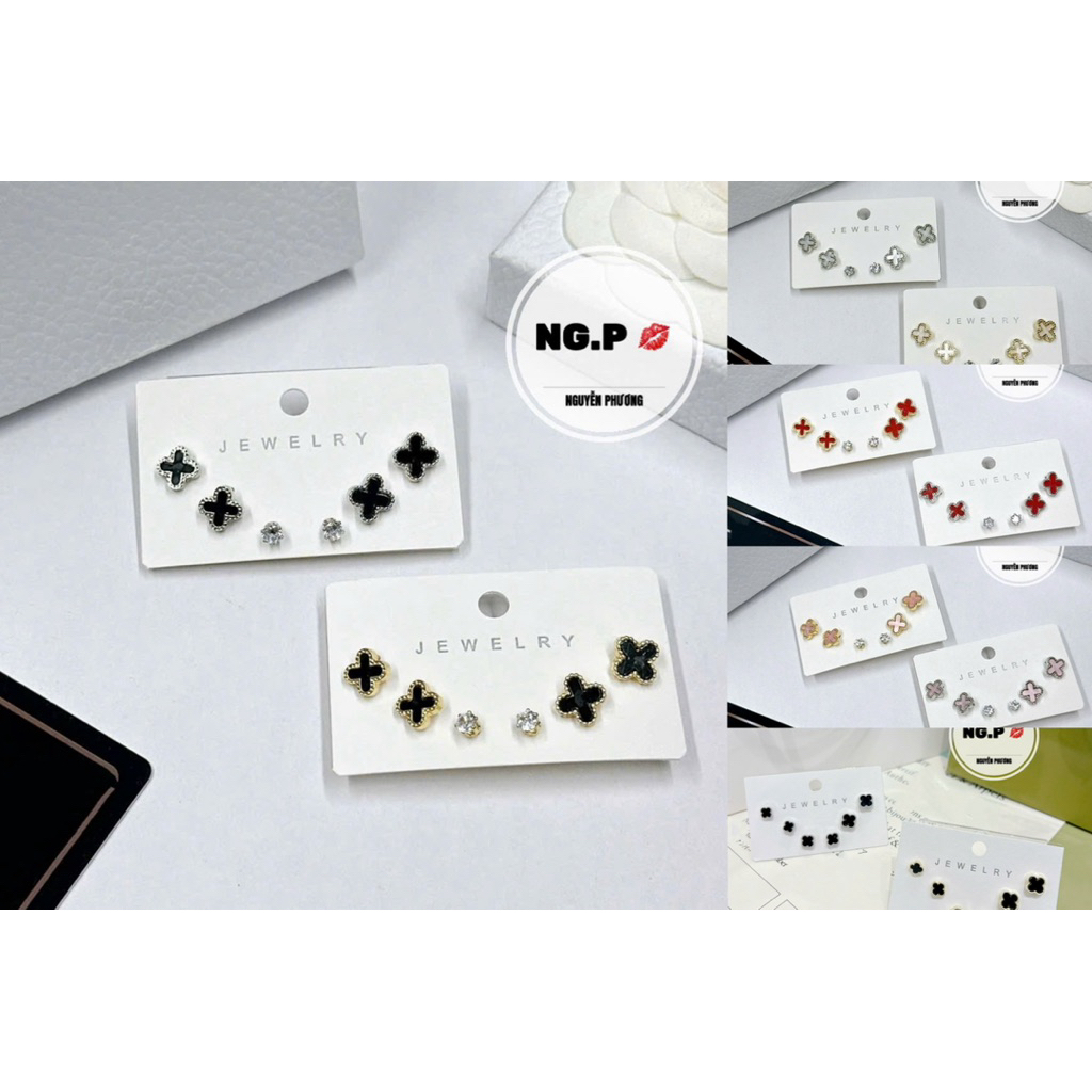 Sét Khuyên tai S925  - Sét khuyên tai 3 đôi chất liệu S925 không đen gỉ (Mua 1 Được 3) [NG.P💋]