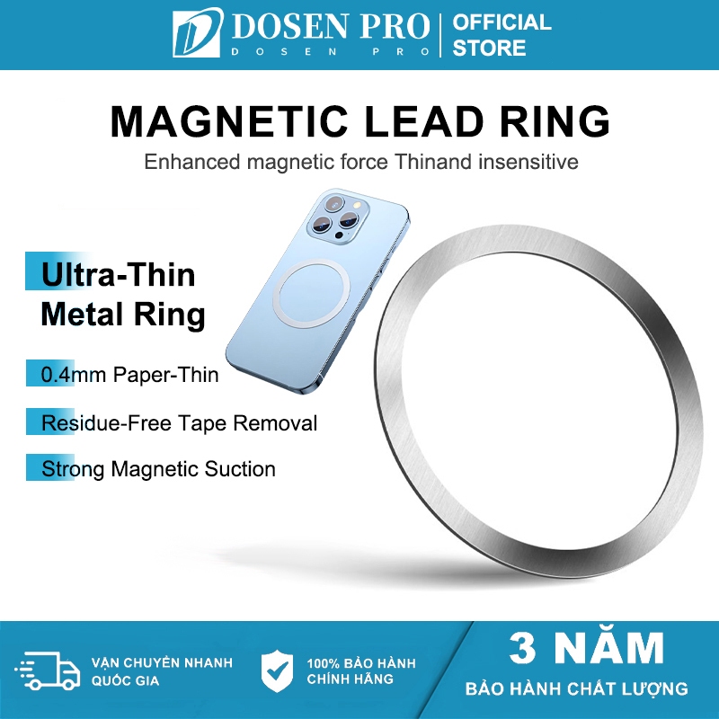 DOSEN Pro 1 Miếng Dán Vòng Kim Loại Hít Nam Châm Sạc Điện Thoại Không Dây Magsafe Cho Dòng iphone