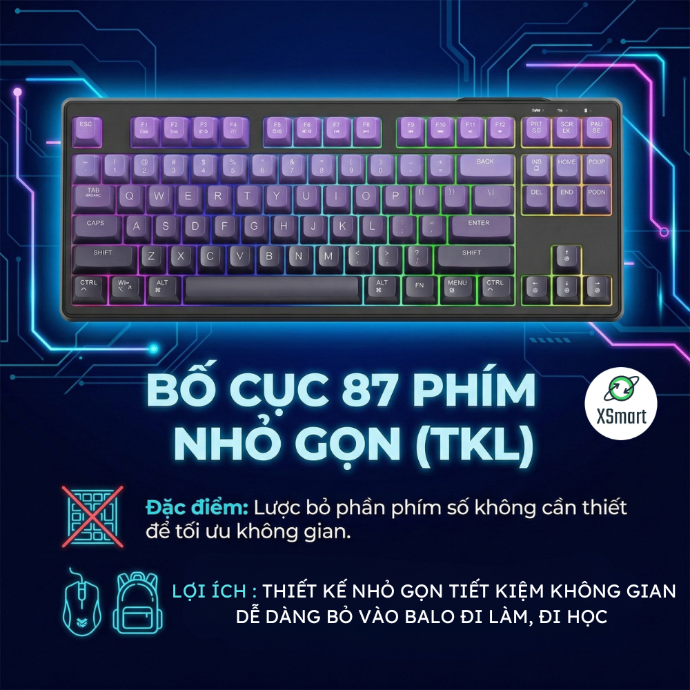 Bàn Phím Không Dây Bluetooth PIN Sạc M87 LED Giả Cơ Gõ Êm Dùng Cho Máy Tính Laptop Điện Thoại | BigBuy360 - bigbuy360.vn