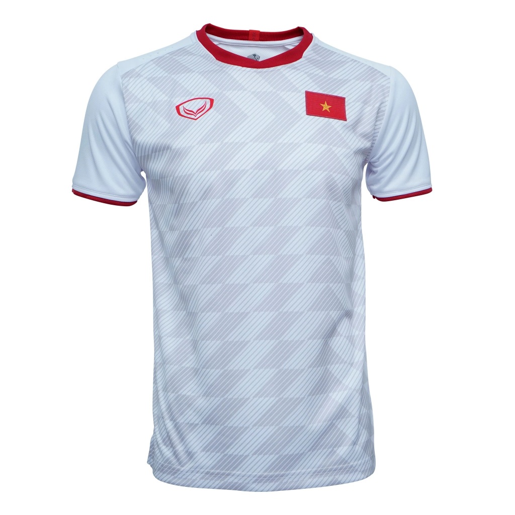 Áo đấu bóng đá Văn Hậu 5 chính hãng Việt Nam 2019 away trắng shirt jersey Vietnam Grand Sport AFF U2