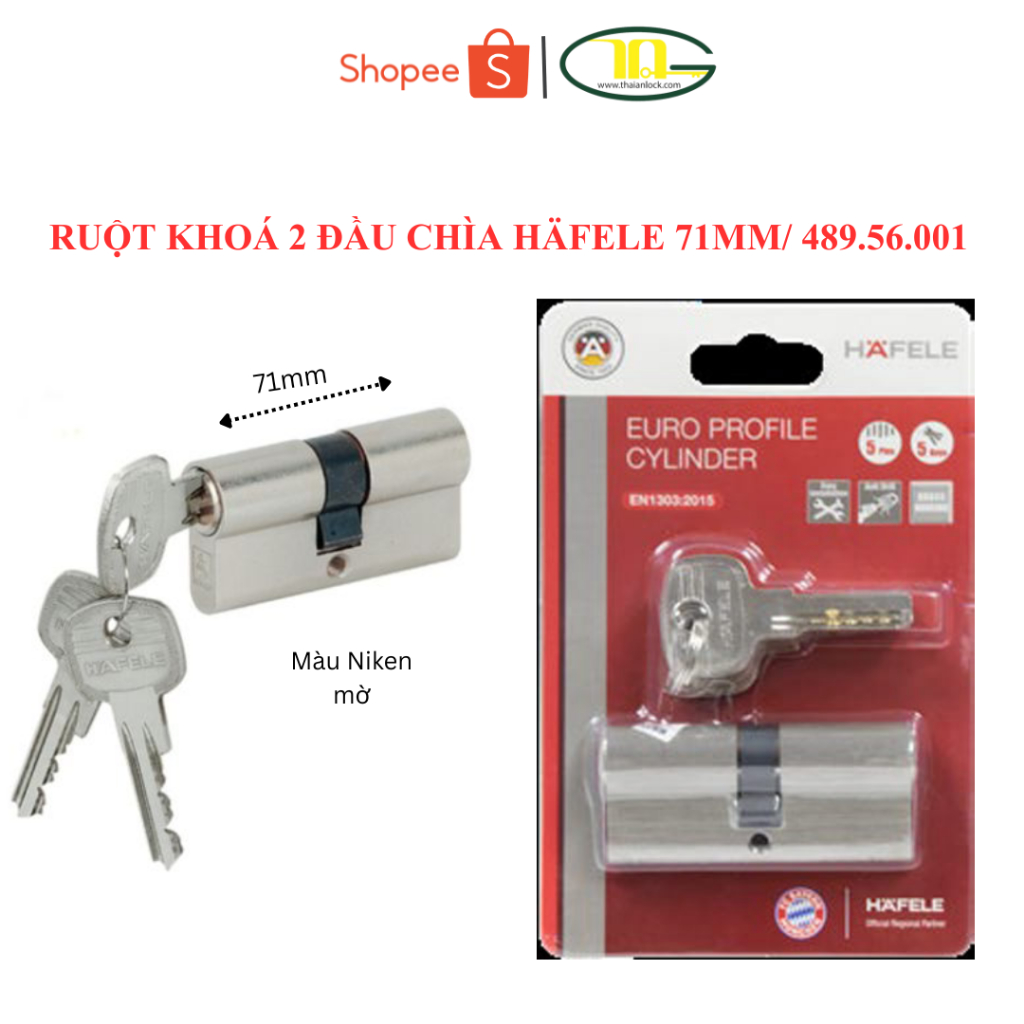 Ruột Khóa 2 Đầu Chìa Hafele 71mm Hafele/ 489.56.001