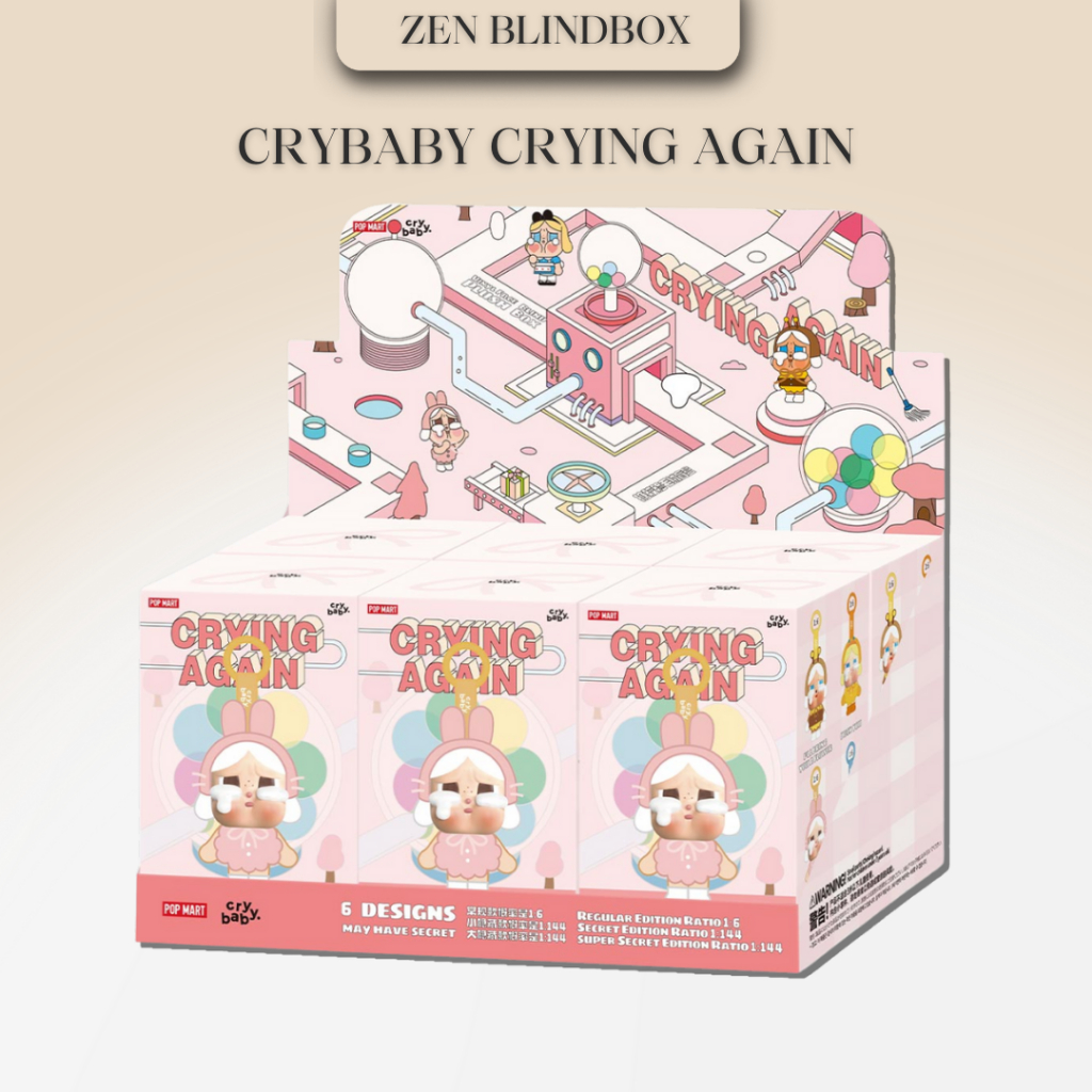 [CHÍNH HÃNG] Full Set CRYBABY Crying Again Popmart Bộ Móc Khóa Gấu Bông CRYBABY Again