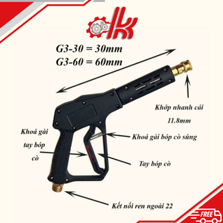Súng xịt rửa xe ren 22,SÚNG HƠI XỊT KHÔ ĐẦU NỐI NHANH