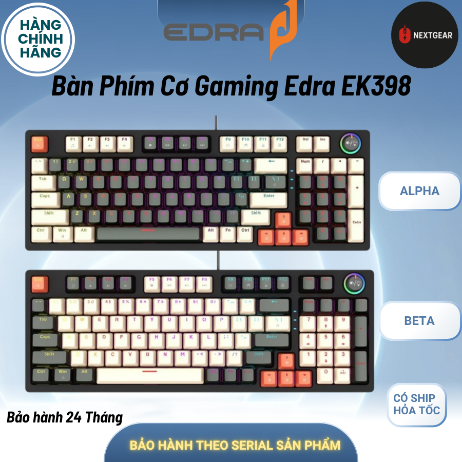 BÀN PHÍM GAMING EDRA EK398 / EK398L – ALPHA | BETA