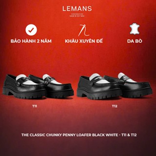 [The Classic Chunky PENNY LOAFER White] LEMANS - đế cao 5cm Full cao su nguyên khối Da bò nguyên tấm BH 24t