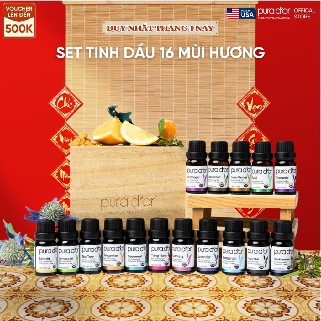 Tinh dầu hữu cơ cao cấp Organic Sweet Essential Oil Pura D'or nhập khẩu Mỹ