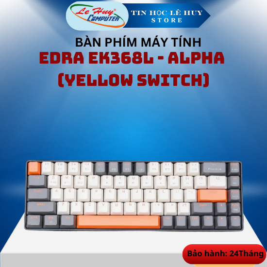 Bàn Phím Gaming Cơ EDRA EK368L - ALPHA (Yellow Switch) - Hàng Chính Hãng