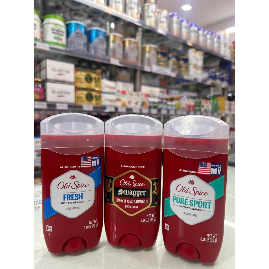 Sáp lăn nách Old Spice Fresh 85g (Mỹ), swagger 85g (Mỹ), pure sport 85g (Mỹ)