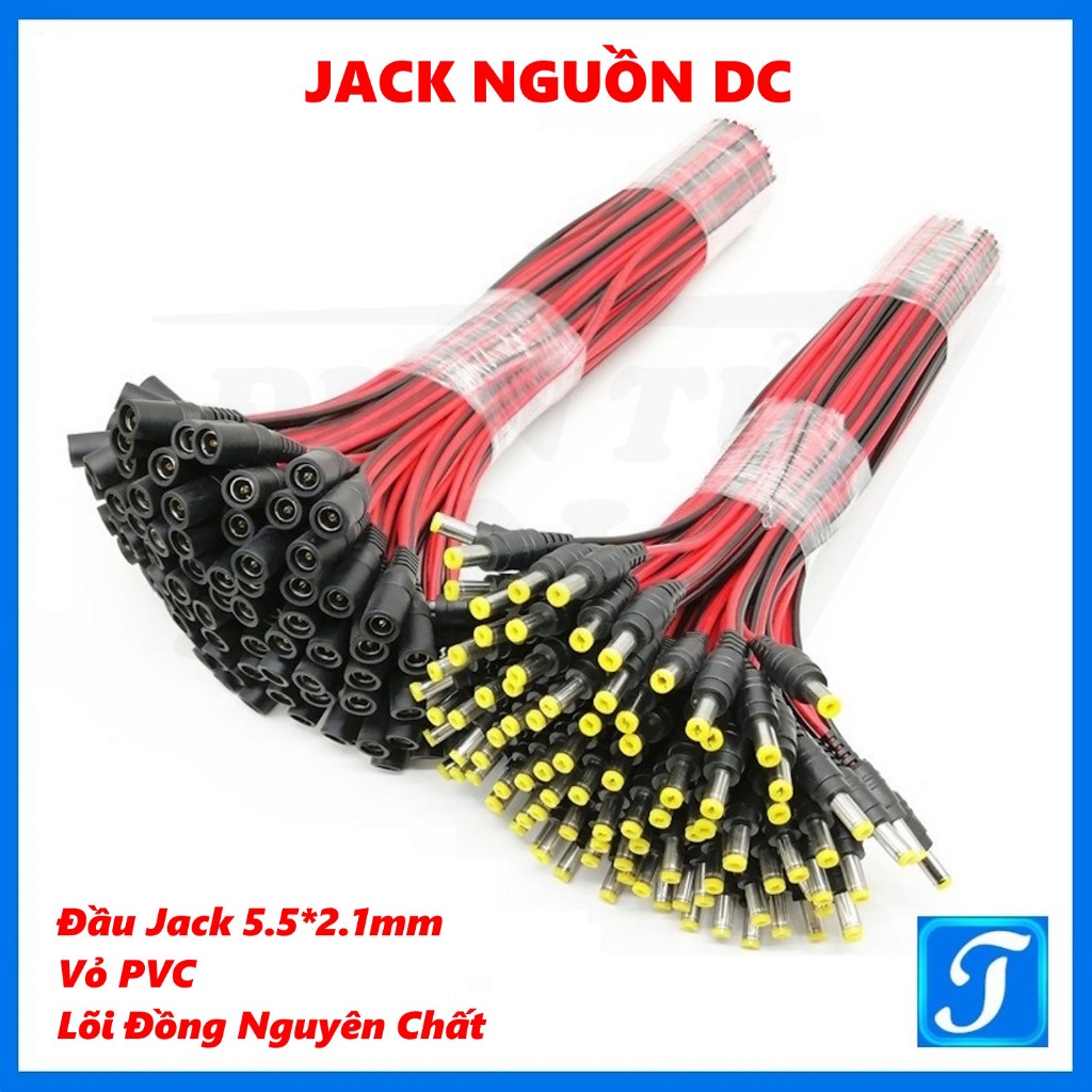 <Lõi To> Jack Nguồn DC 12V 8A Lõi Đồng 0.75mm 18AWG, 5A 2A Nắp Đầu Nối 5.5x2.1mm Dây Cáp Sạc Giắc Cắ