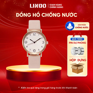 [TẶNG VÒNG TAY] Đồng hồ nữ đẹp dây da chính hãng thời trang CINLA giá rẻ mặt tròn cao cấp ND10