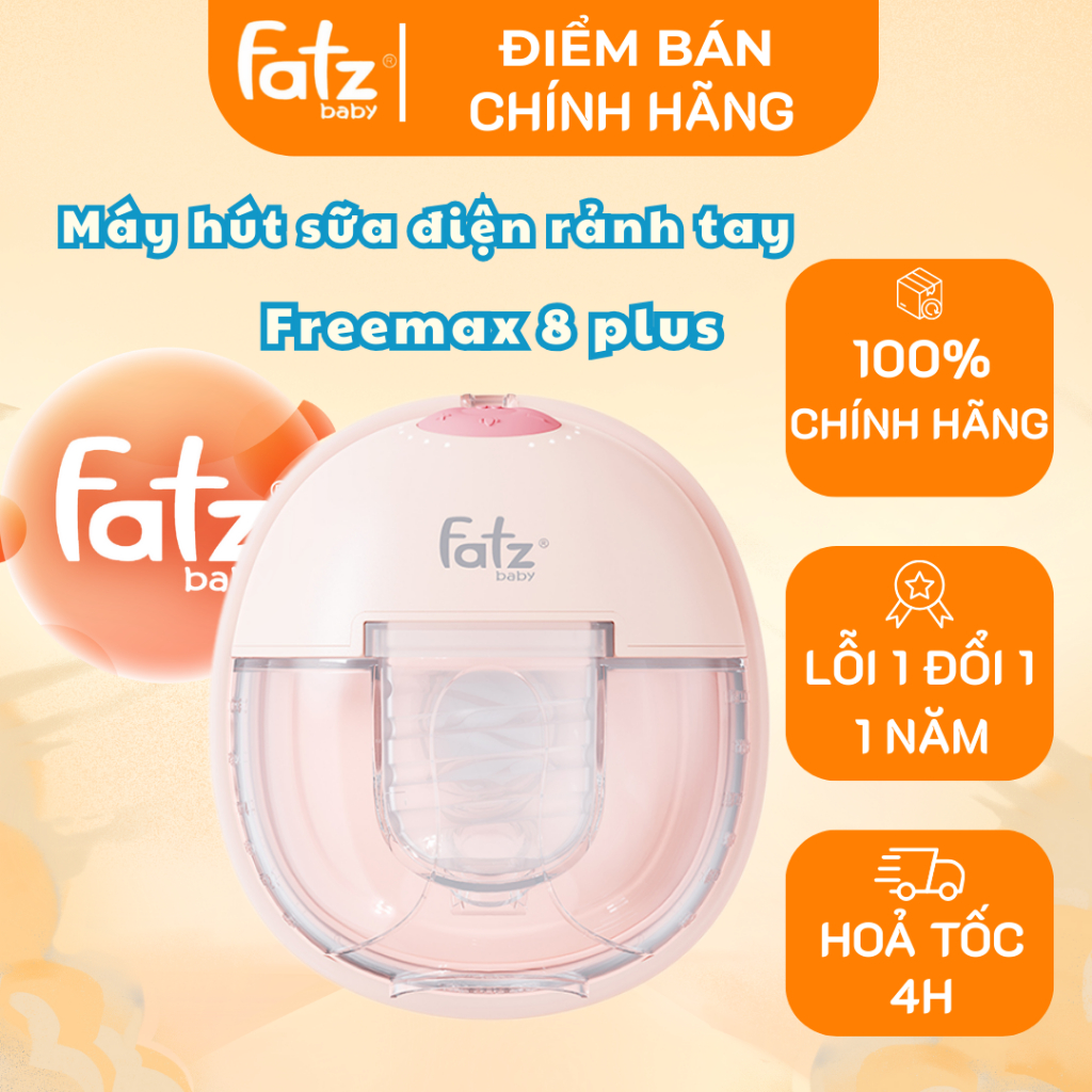 Fatz Baby Chính Hãng - Máy hút sữa điện rảnh tay không dây chườm ấm Freemax 8 Plus
