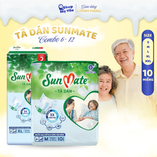 Combo 3 gói tã dán người già SunMate size M18+2/L18+2/XL18+2 gói 18+2 miếng – thoáng khí Air-Active, thấm hút nhanh
