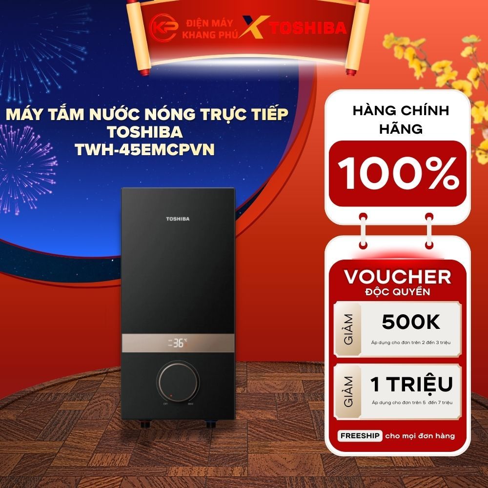 Máy tắm nước nóng trực tiếp TOSHIBA TWH-45EMCPVN 4500W