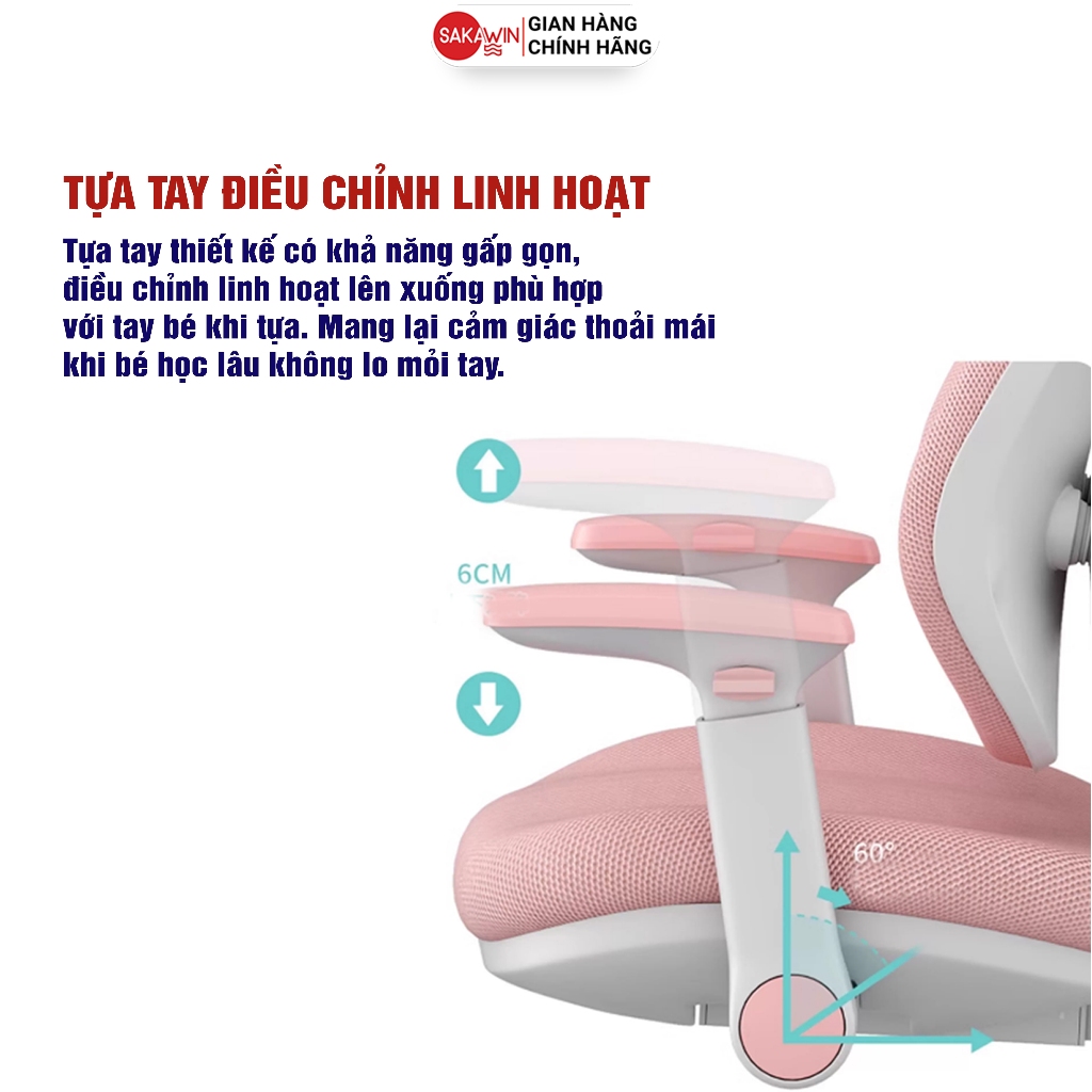 Ghế chống gù chống cận thông minh  Sakawin G05 Thiết kế công thái học phù hợp cho bé từ 3-18 tuổi. | BigBuy360 - bigbuy360.vn