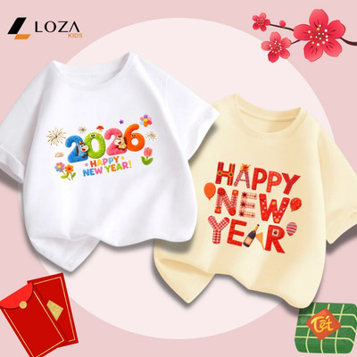 Áo thun bé gái, bé trai  in hình size  từ 15-40kg - Áo phông trẻ em Loza Kids - Mã AT038