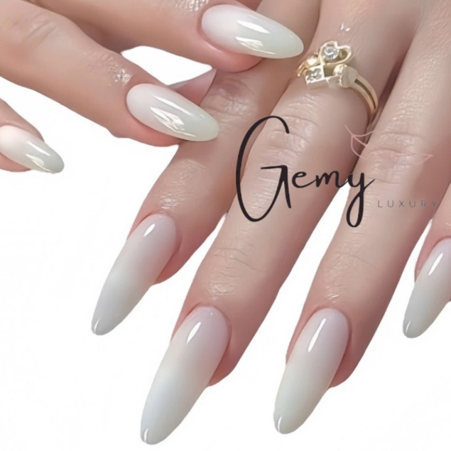 (HOTTREND) Nailbox thiết kế màu thạch sữa gạo, móng úp tay G037 màu thạch đục sữa gạo cao cấp