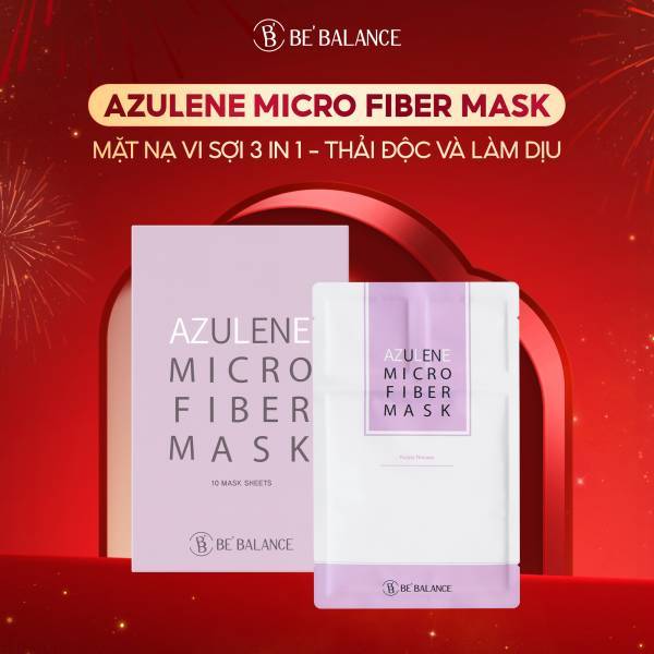MICRO FIBER MASK AZULENE - Mặt nạ detox, làm dịu da (1 hộp 10 miếng)