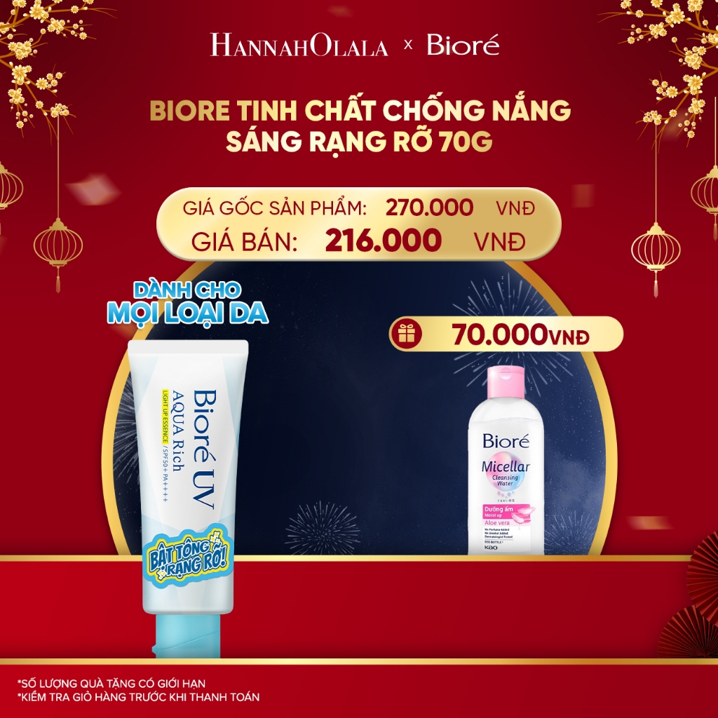 [Hannah x Biore] Biore Tinh Chất Chống Nắng – Sáng Rạng Rỡ 70g