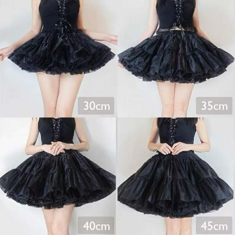 ⚡SÊU RẺ⚡Tùng phồng 30cm-45cm A-Line cho Lolita/ cosplay/ jk/ váy thường màu trắng, đen dáng xòe ba l