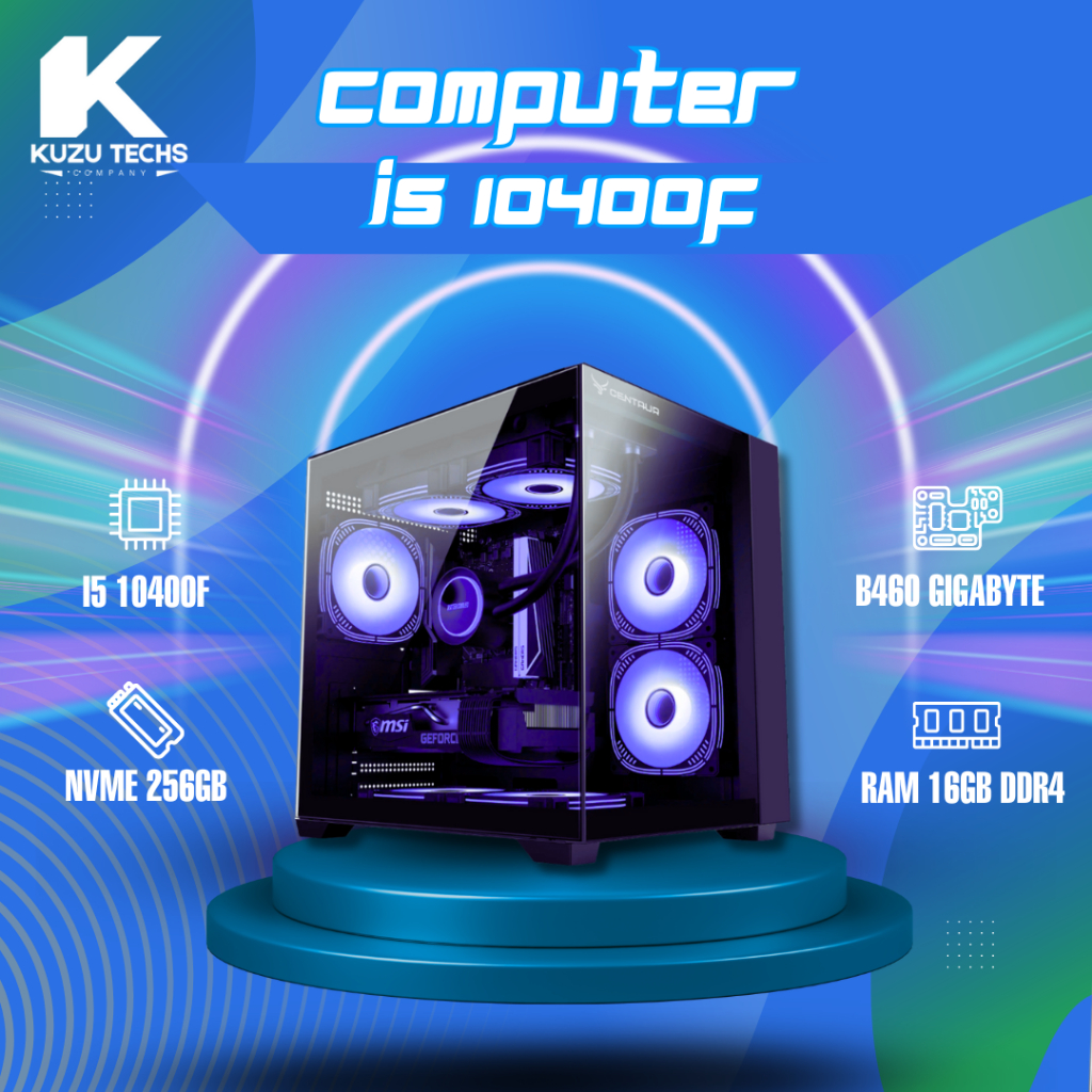 Bộ PC Gaming i5 10400F | Gigabyte B460 | RAM 16GB DDR4 3200 | SSD NVMe 256GB | PSU 550W