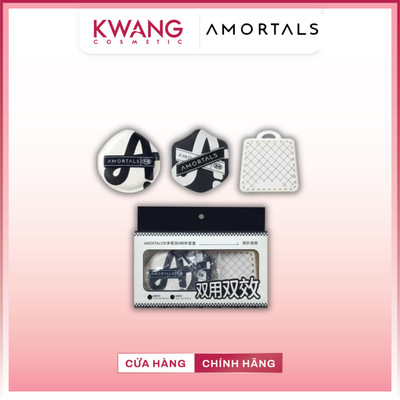 Bông Mút Trang Điểm Tán Nền AMORTALS Double A Cao Cấp Kèm Hộp Đựng Mút Trang Điểm