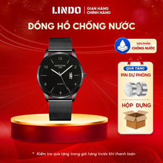 Đồng Hồ Nam Dây Thép Lưới Cao Cấp Kèm Lịch Ngày Hộp Chính Hãng KIMSDUN K-1871B