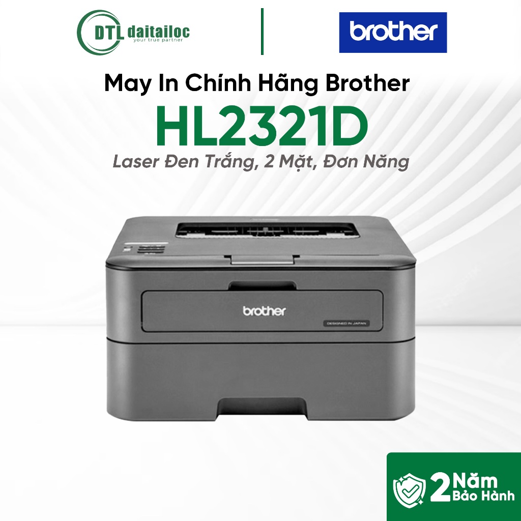 May In Chính Hãng Brother HL2321D - Laser Đen Trắng, 2 Mặt, Đơn Năng | Chính Hãng | Bảo Hành 24 Thán