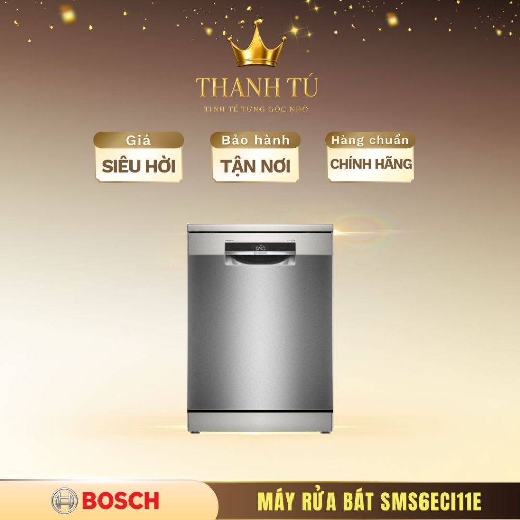Máy rửa bát Bosch SMS6ECI11E – Serie 6 Inox Cao Cấp Rửa Sạch Sấy Khô Hiệu Quả
