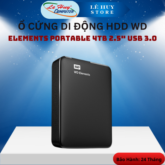 Ổ Cứng Di Động HDD WD Elements Portable 4TB 2.5" USB 3.0 - Hàng Chính Hãng