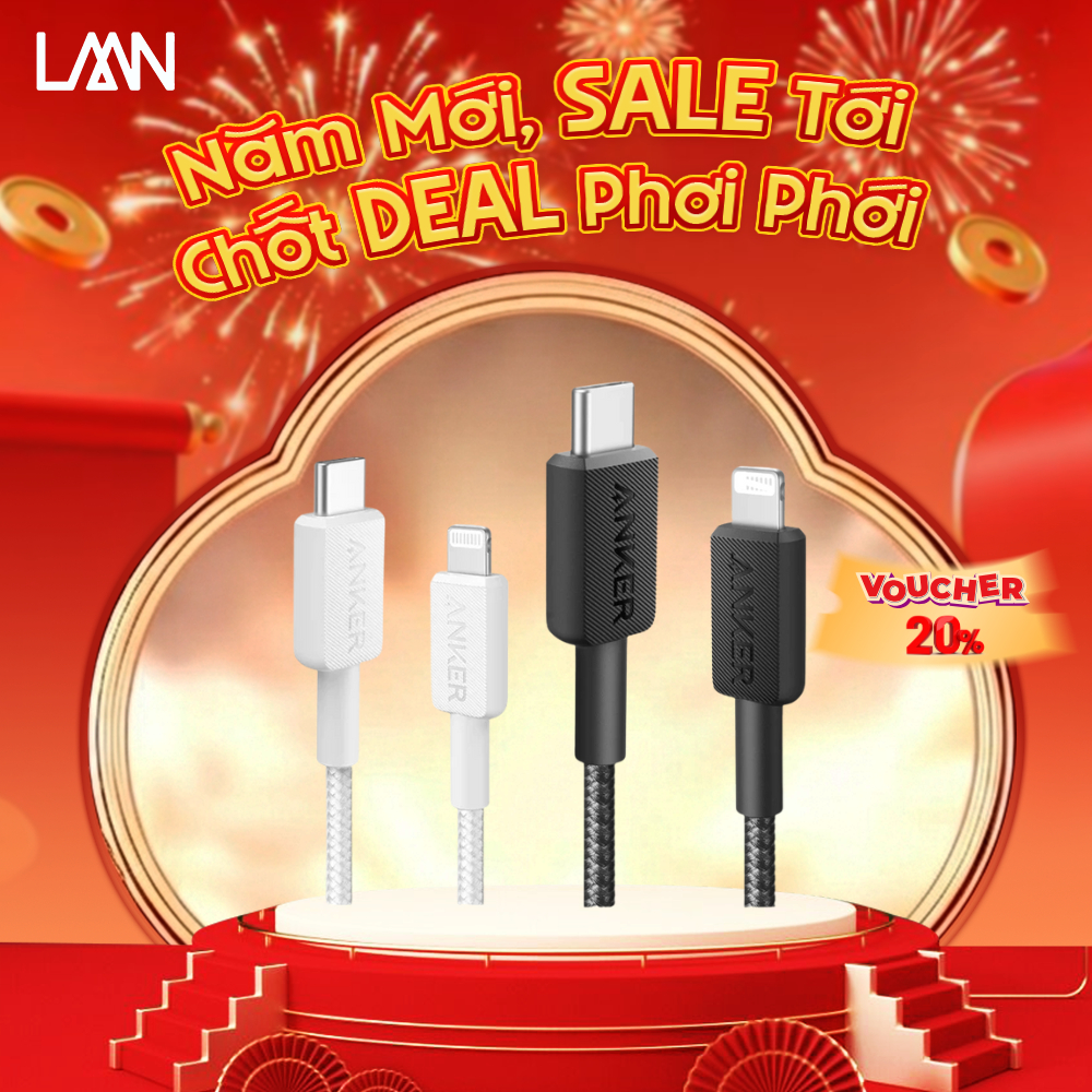 Cáp Sạc Nhanh Bọc Dù (Nylon) Anker 322 Nylon Cable III USB-C to L Dài 1.8m/0.9m - A81B6/A81B5 - LAMI