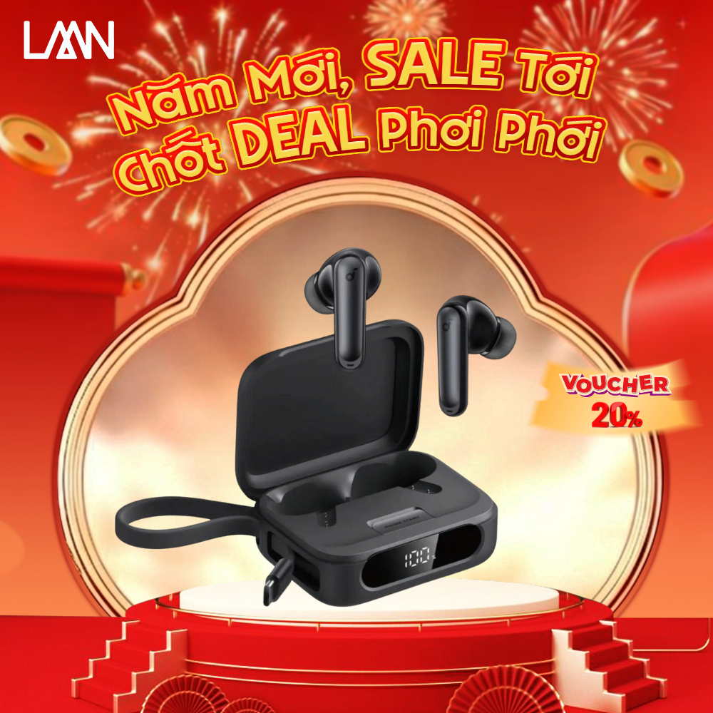 Tai nghe bluetooth tích hợp sạc dự phòng 3000mAh Soundcore P41i (by Anker) | Chống ồn ANC | Kháng nư