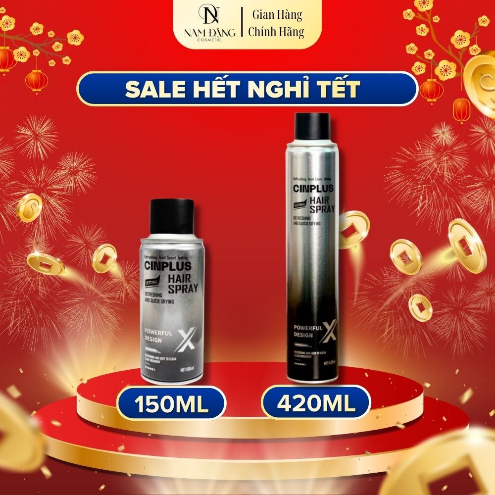 CINPLUS Gôm bạc xịt tóc dạng cứng giữ nếp Tạo Kiểu