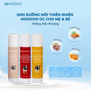 Son Dưỡng Môi Thiên Nhiên MooGoo, Không Vaseline Dầu Khoáng, Không Paraben An Toàn Cho Da Nhạy Cảm