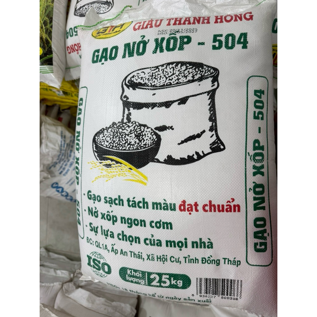 ( Bao 25kg) Gạo nở khô 504 dễ ăn cho ai thcish gạo nở xốp