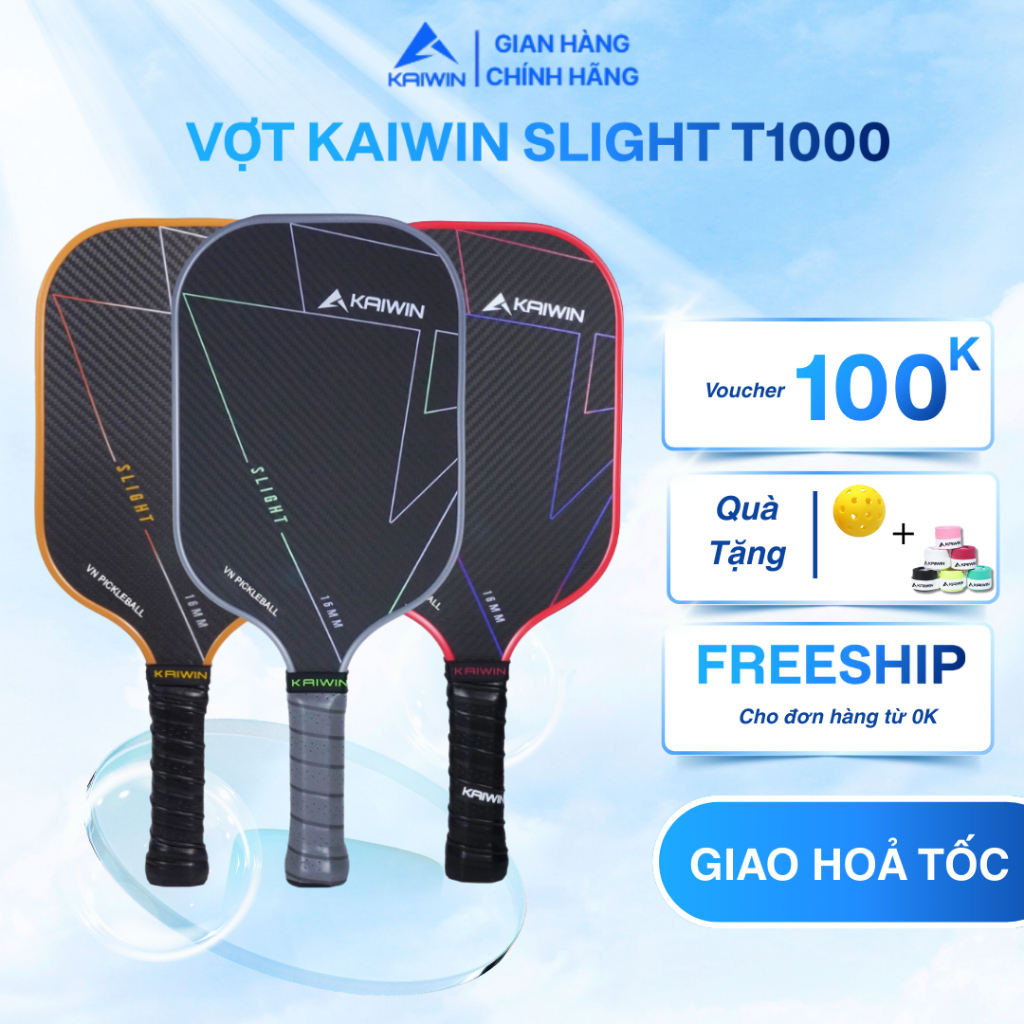 Vợt Pickleball KAIWIN SLIGHT T1000 - Siêu Phẩm Cao Cấp, Chuyên Dụng Chính Hãng