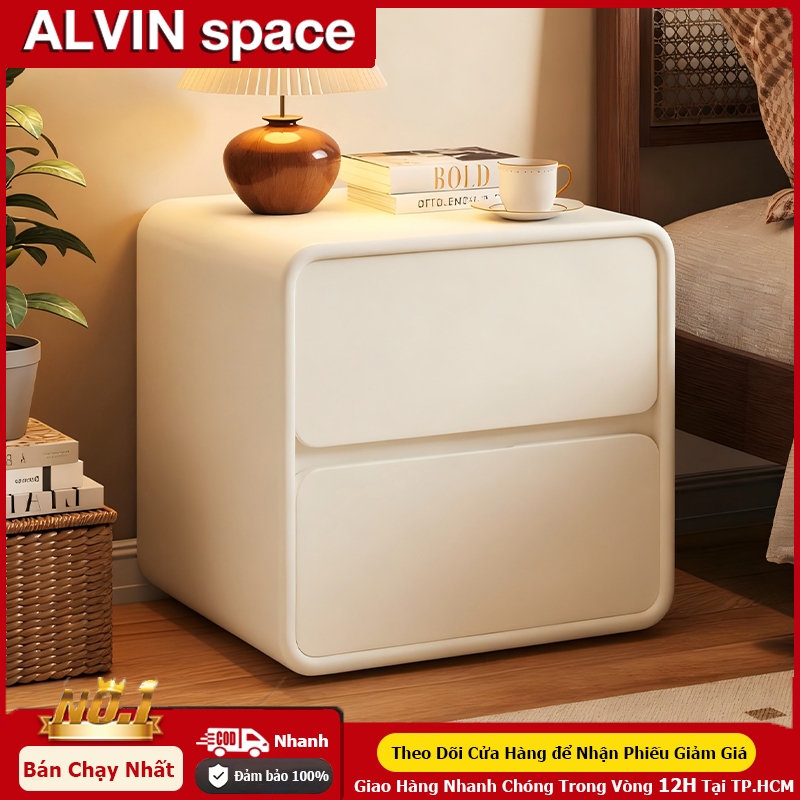 ALVIN Tủ đầu giường Chất liệu da chống thấm nước và chống bám bẩn đóng mở êm ái | BigBuy360 - bigbuy360.vn