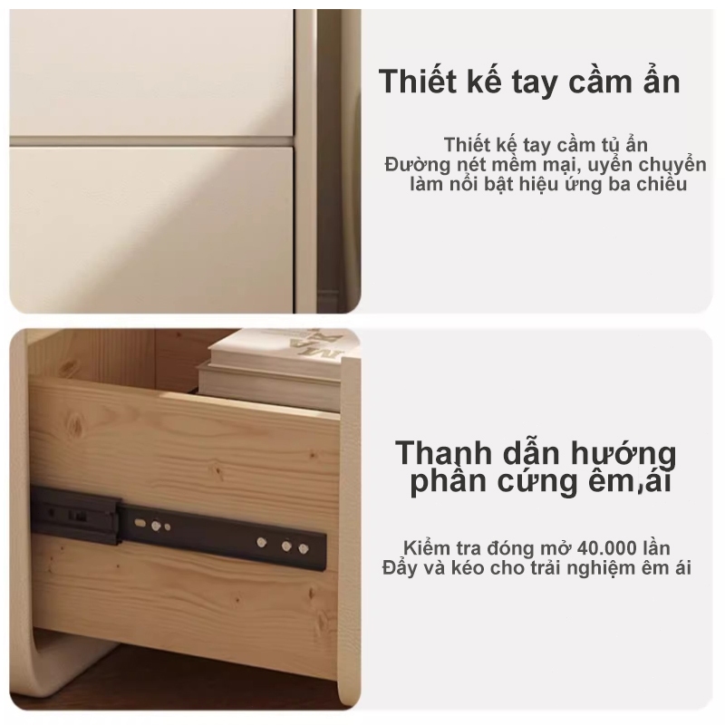 ALVIN Tủ đầu giường Chất liệu da chống thấm nước và chống bám bẩn đóng mở êm ái | BigBuy360 - bigbuy360.vn