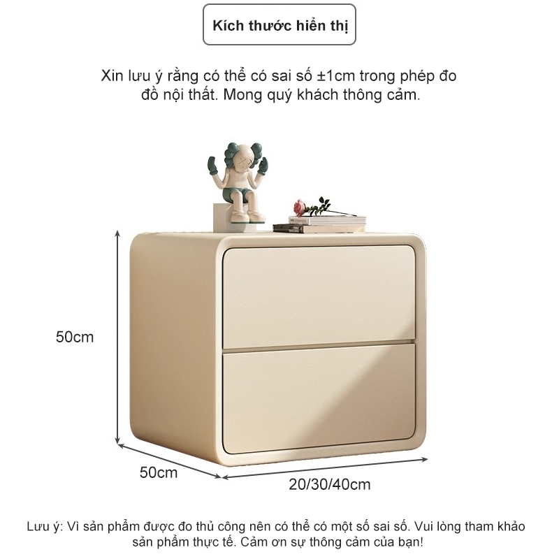 ALVIN Tủ đầu giường Chất liệu da chống thấm nước và chống bám bẩn đóng mở êm ái | BigBuy360 - bigbuy360.vn