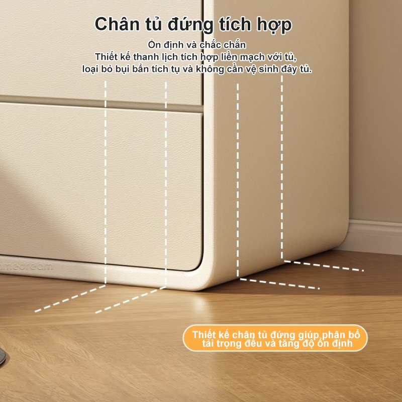 ALVIN Tủ đầu giường Chất liệu da chống thấm nước và chống bám bẩn đóng mở êm ái | BigBuy360 - bigbuy360.vn