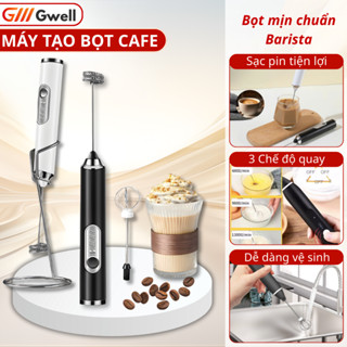 Máy Tạo Bọt Cà Phê , Máy Đánh Trứng Cầm Tay Mini Không Dây Tích Điện Đa Năng 3 Chế Độ