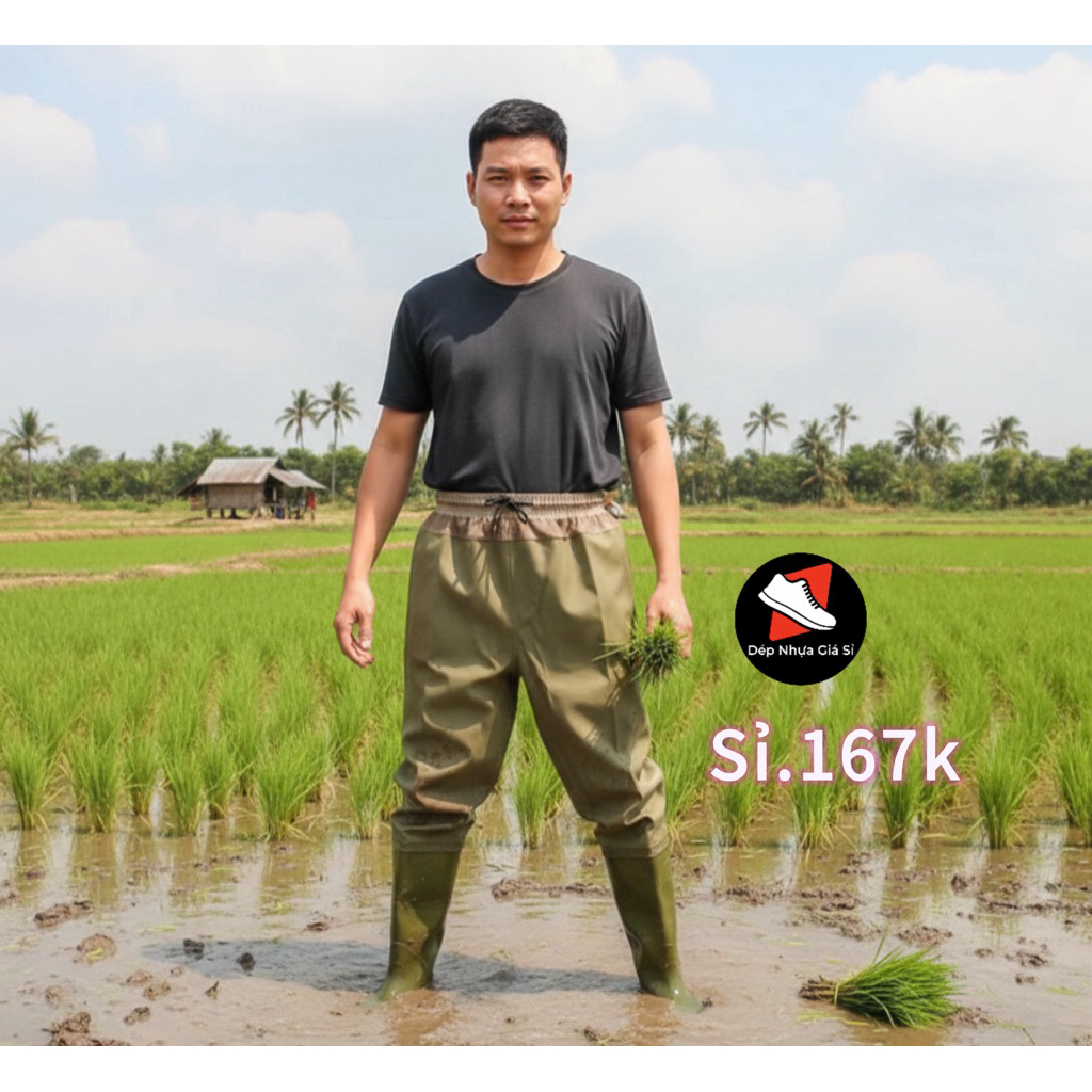 Ủng Quần Cao Su 2 Lớp Vải Đế Đỏ Trường Sơn - Size 36-43 - Chống Nước, Lội Bùn, Làm Vườn - Nam & Nữ